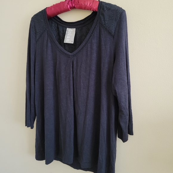 Anthropologie Dolan | Left Coast Collection Black Blouse Top Shirt Medium - Picture 5 of 6